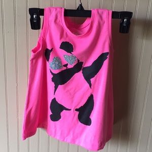 Justice‎ pink tank top size 6/7 flowey dancing panda bear